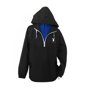 🐰 Playboy‎ by PacSun Windbreaker ⚫ Men’s S Half-Zip Hooded Jacket